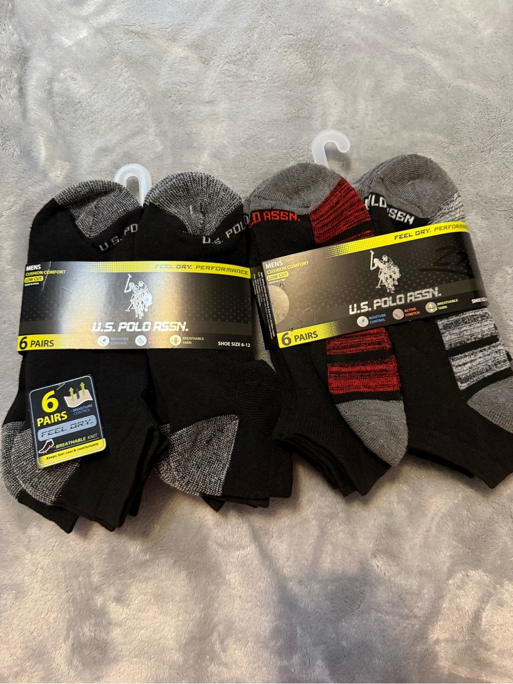 U.S. Polo Assn. Men's Low Cut Athletic Socks - (6-Pack) x2